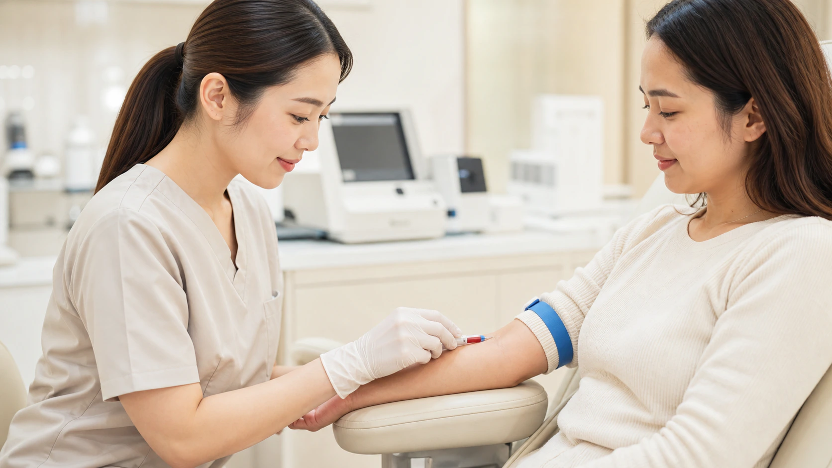 Khách hàng sẽ phải xét nghiệm máu để kiểm tra sức khỏe trước khi thực hiện liệu pháp